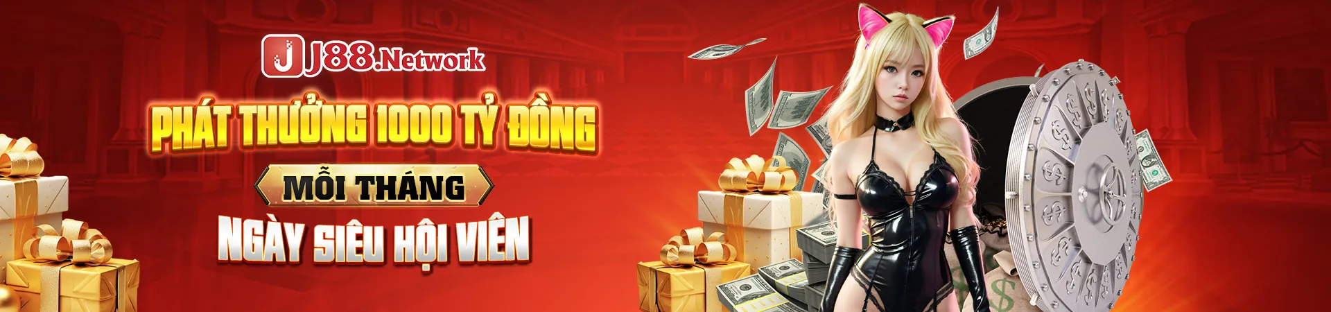 Hình ảnh chào mừng Đặc Quyền VIP của JN88 Info với các biểu tượng sang trọng và màu đỏ vàng đặc trưng